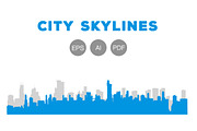 5 Gray and Blue City Skylines