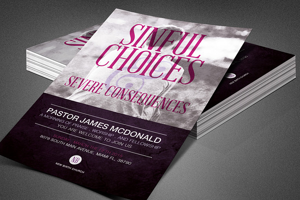 Sinful Choices Church Flyer Template