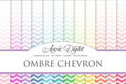 Ombre Chevron Digital Papers