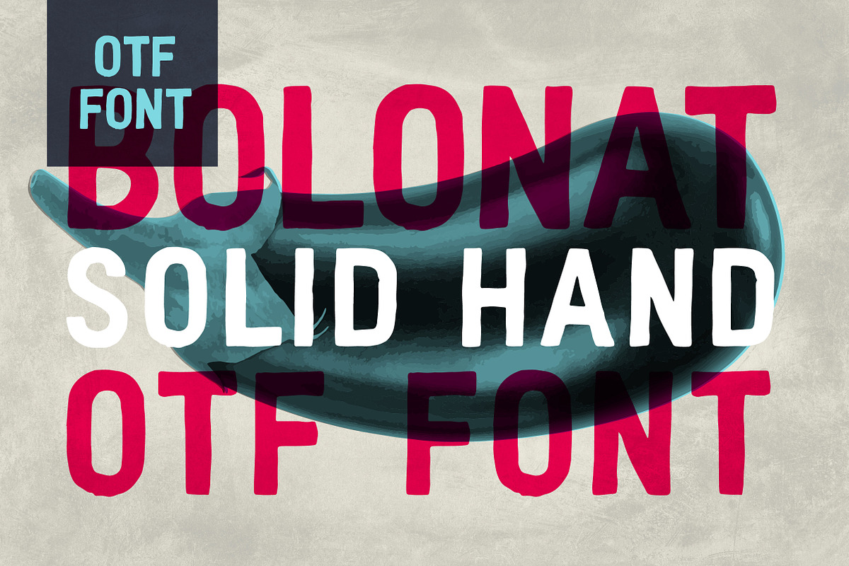 Bolonat Solid Hand OTF Font in Block Fonts - product preview 8