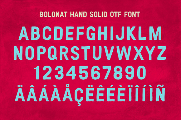 Bolonat Solid Hand OTF Font in Block Fonts - product preview 3