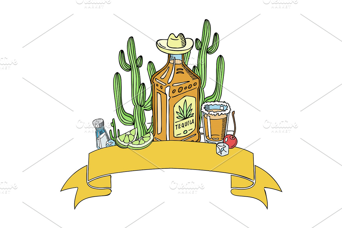 Tequila background banner vector in Illustrations - product preview 8