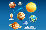 Space and planets icons