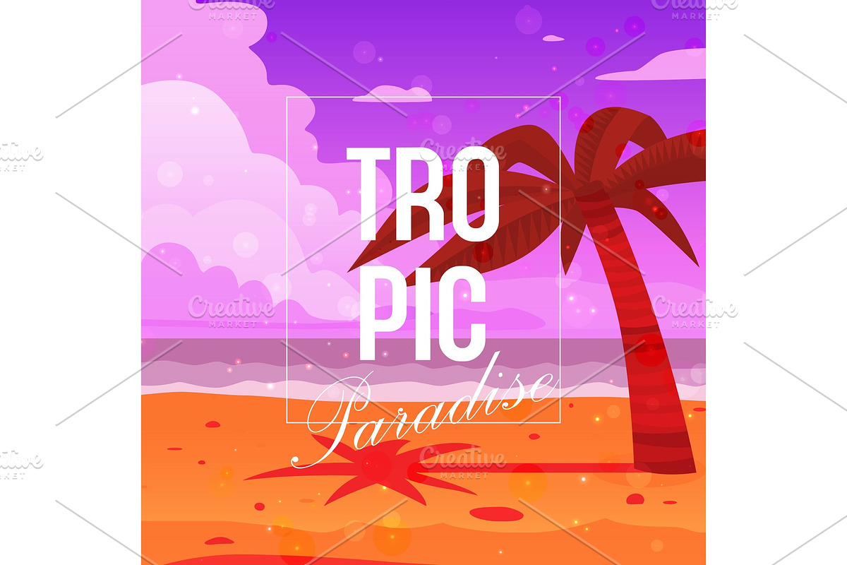 Tropical paradise background banner in Illustrations - product preview 8