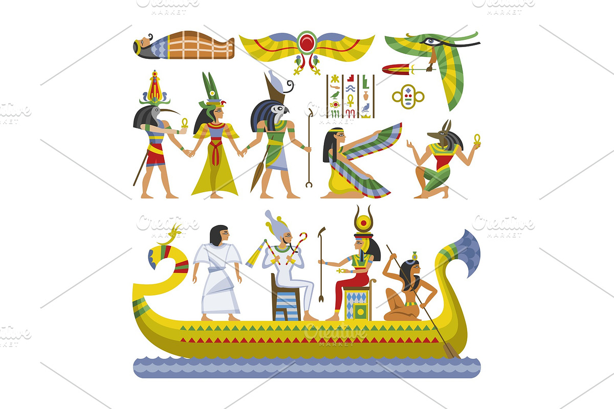 Egyptian vector pharaoh character in Illustrations - product preview 8