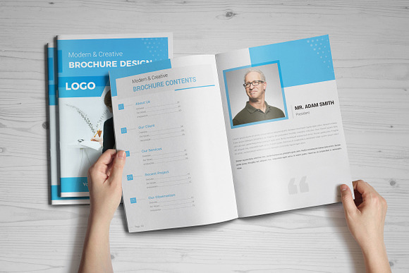 Modern 16 pages Brochure Design in Brochure Templates - product preview 1