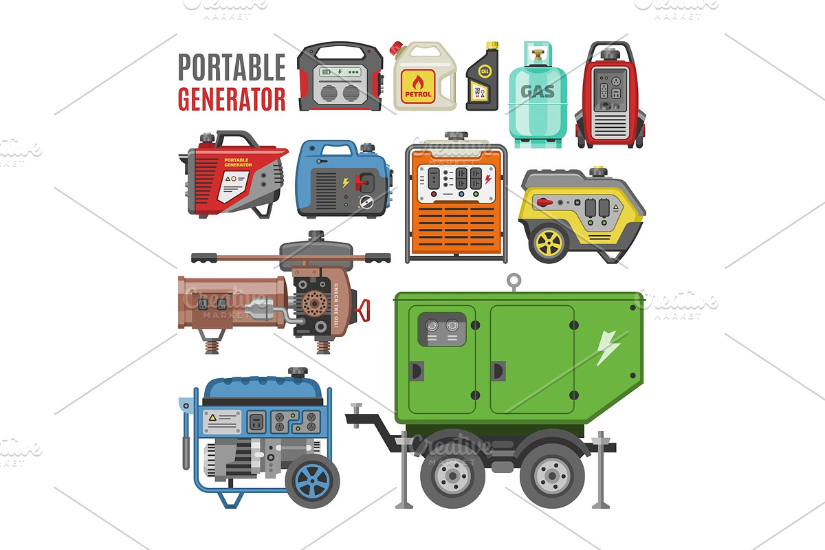Generator vector power generating in Illustrations - product preview 8
