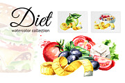 Diet. Watercolor collection