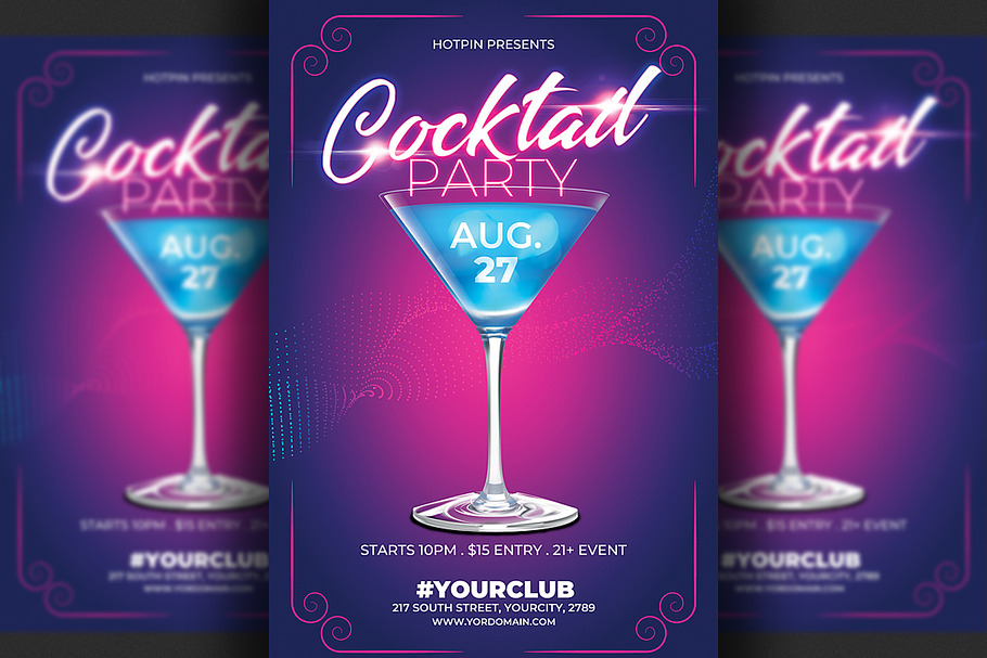 Cocktail Party Flyer in Flyer Templates - product preview 8