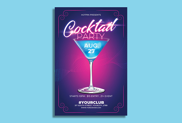 Cocktail Party Flyer in Flyer Templates - product preview 1