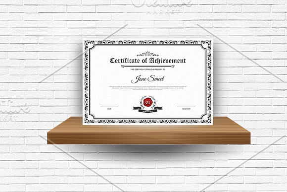 Certificate of Achievement V14 in Stationery Templates - product preview 2