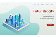 Futuristic city vector illustration