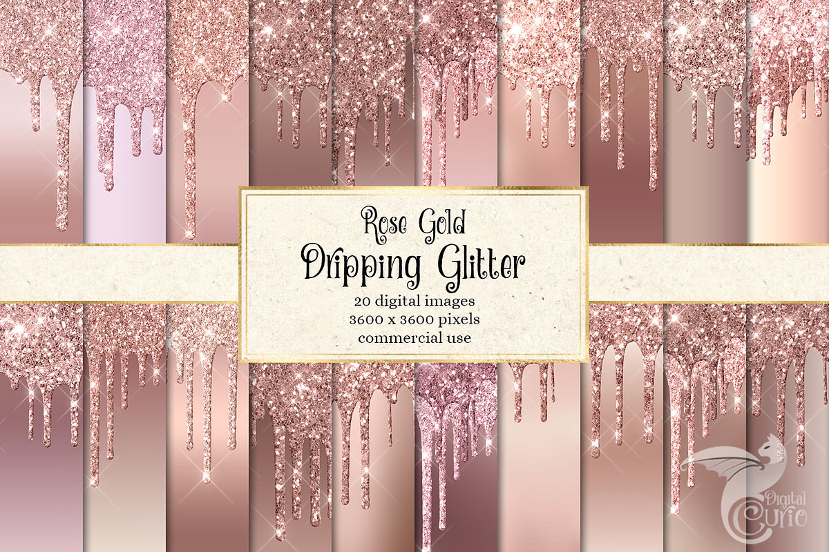 Rose Gold Dripping Glitter in Textures - product preview 8