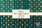 Teal & Gold Nautical Digital Paper