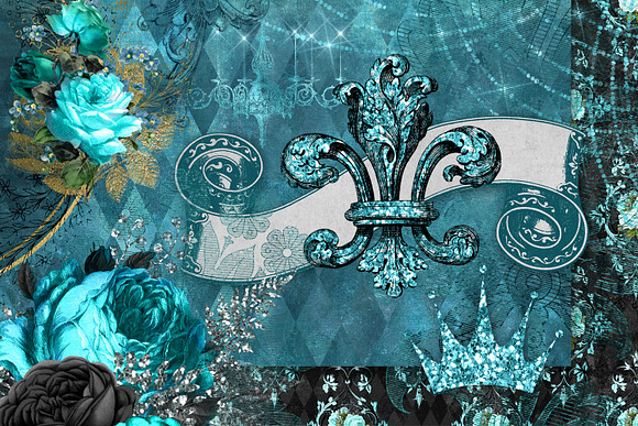 Teal Masquerade Graphics in Illustrations - product preview 1