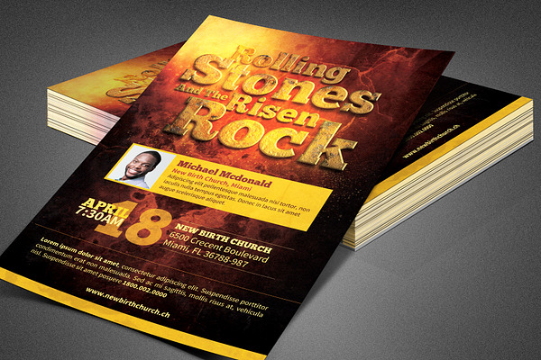Risen Rock Church Flyer Template