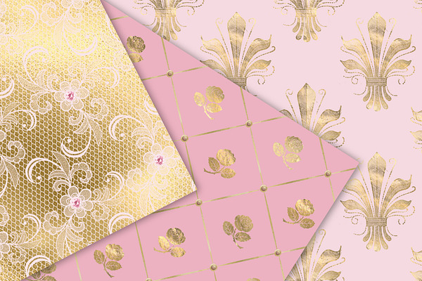 Victorian Pink & Gold Patterns