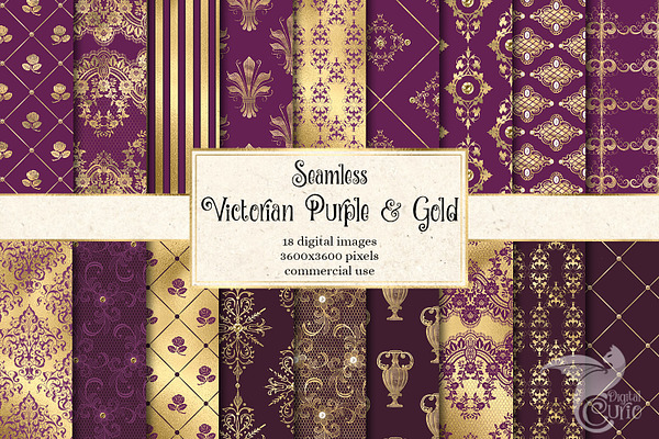 Victorian Purple & Gold Patterns