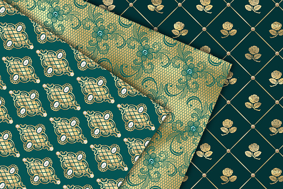 Victorian Teal & Gold Patterns in Patterns - product preview 1