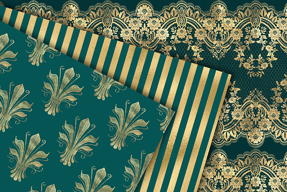 Victorian Teal & Gold Patterns in Patterns - product preview 2