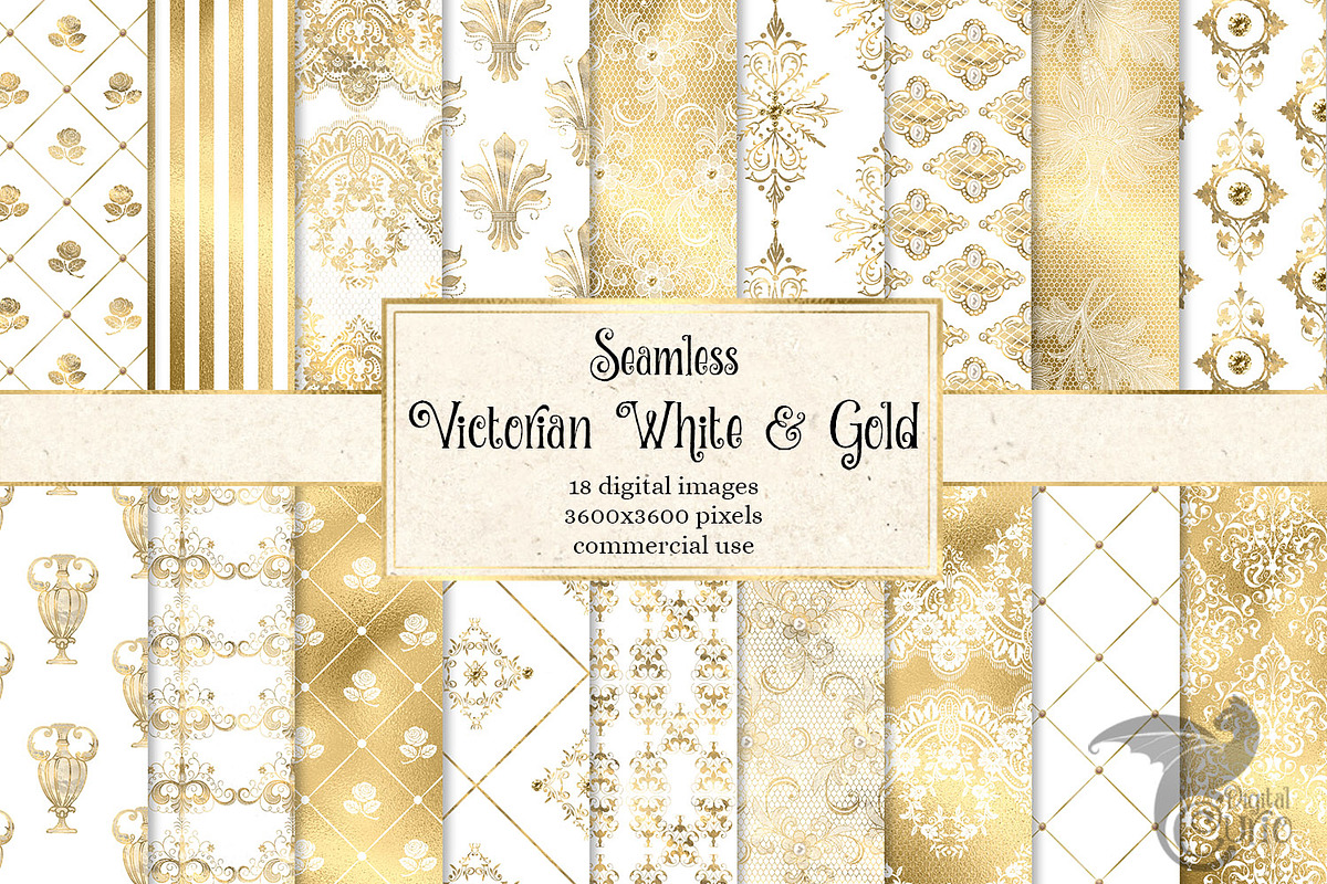 Victorian White and Gold Patterns in Patterns - product preview 8