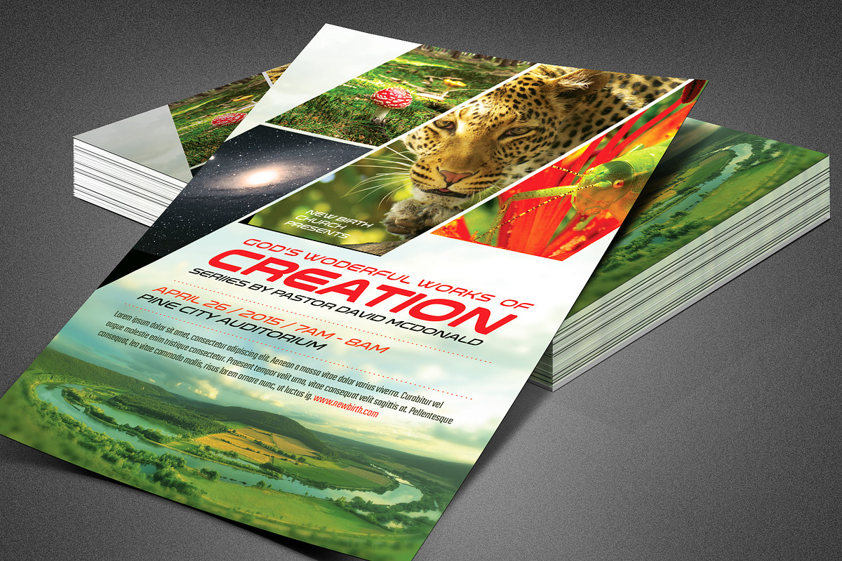 God's Wonderful Works Church Flyer in Flyer Templates - product preview 8
