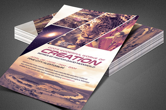 God's Wonderful Works Church Flyer in Flyer Templates - product preview 1