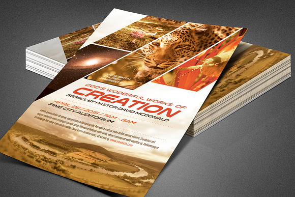 God's Wonderful Works Church Flyer in Flyer Templates - product preview 3