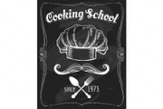Cooking school blackboard poster