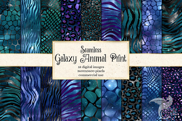 Galaxy Animal Print Digital Paper