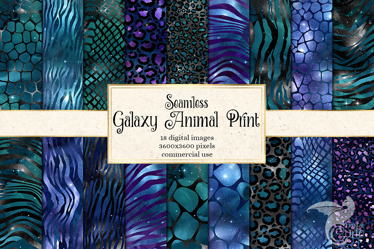 Galaxy Animal Print Digital Paper in Textures - product preview 8