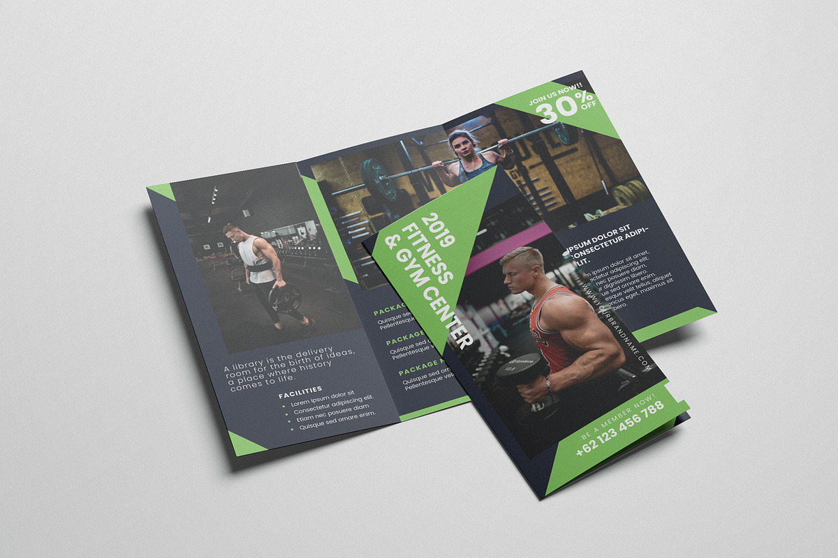 Gym and Fitness AI and PSD Brochure in Brochure Templates - product preview 8