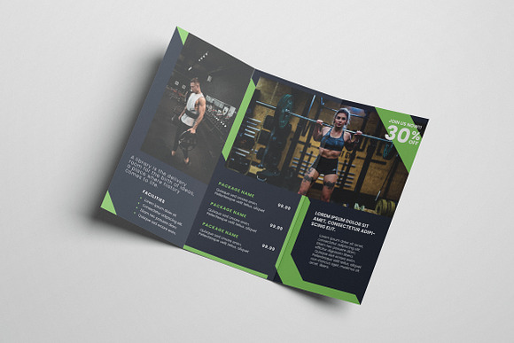 Gym and Fitness AI and PSD Brochure in Brochure Templates - product preview 1