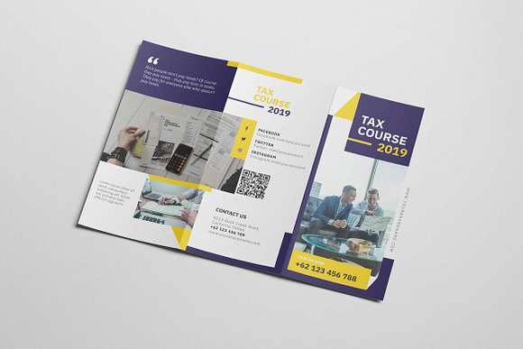 Tax Course AI and PSD Brochure in Brochure Templates - product preview 3