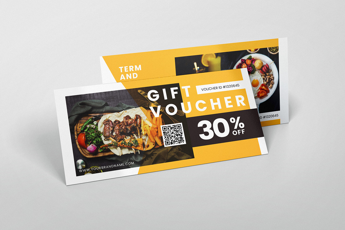 Restaurant AI and PSD Gift Voucher in Business Card Templates - product preview 8
