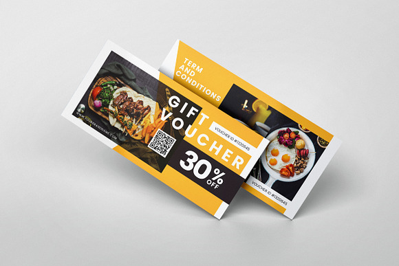 Restaurant AI and PSD Gift Voucher in Business Card Templates - product preview 1