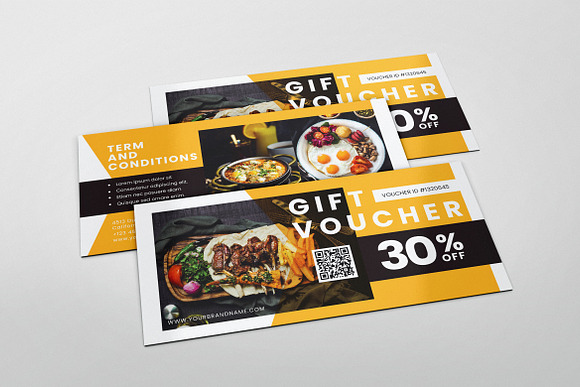 Restaurant AI and PSD Gift Voucher in Business Card Templates - product preview 2