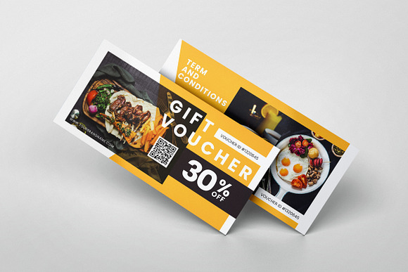 Restaurant AI and PSD Gift Voucher in Business Card Templates - product preview 3