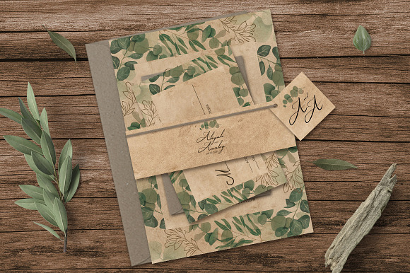 Vintage Foliage Wedding Invitation in Card Templates - product preview 2