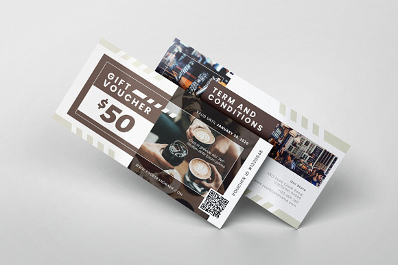 Coffeeshop AI and PSD Gift Voucher in Card Templates - product preview 3