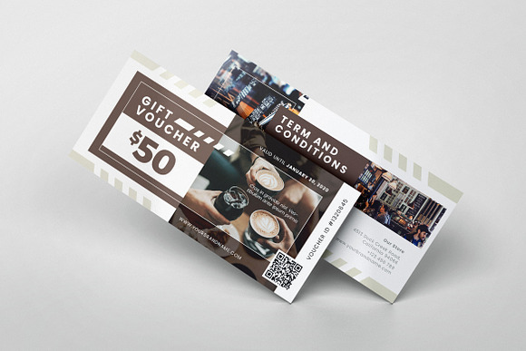 Coffeeshop AI and PSD Gift Voucher in Card Templates - product preview 4