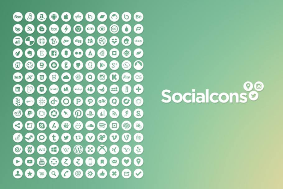 Vector Social Media Icons - Circle