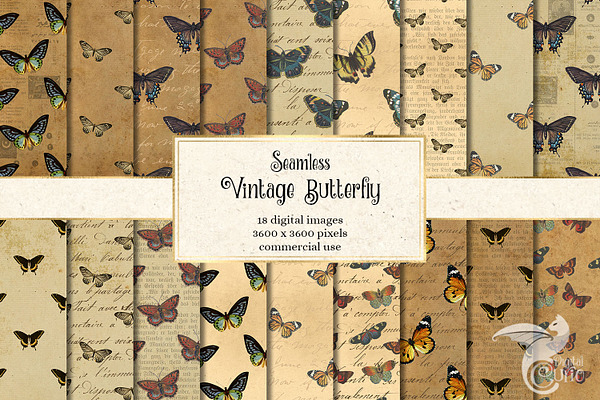 Vintage Butterfly Digital Paper