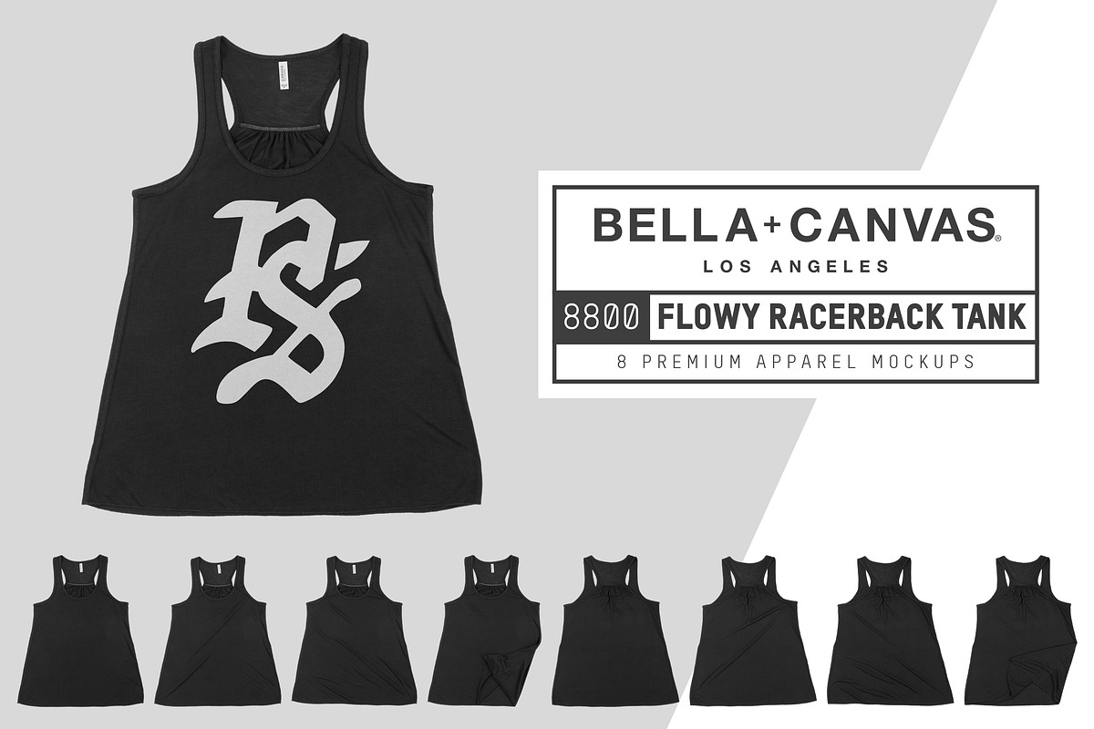 Bella Canvas 8800 Flowy Racerback in Product Mockups - product preview 8