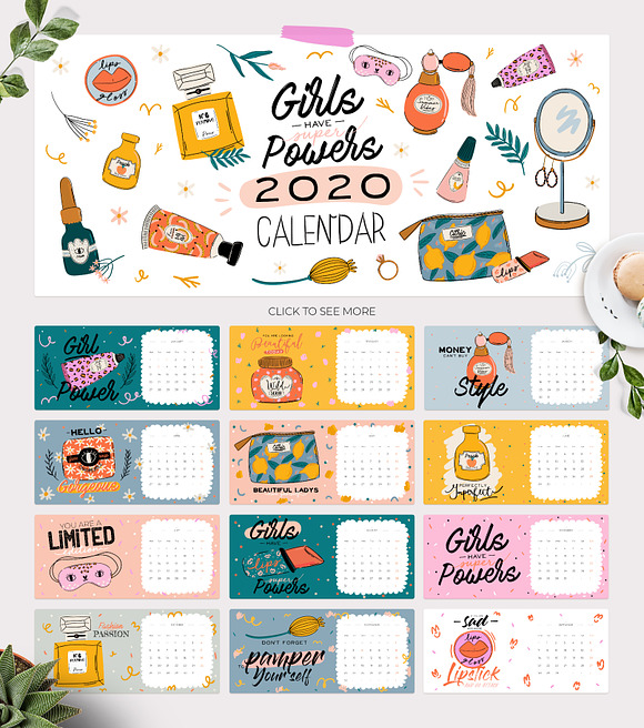 2020 Year Calendars (10 designs) in Stationery Templates - product preview 8
