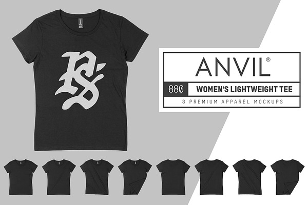 Anvil 880 Women's T-Shirt Mockups