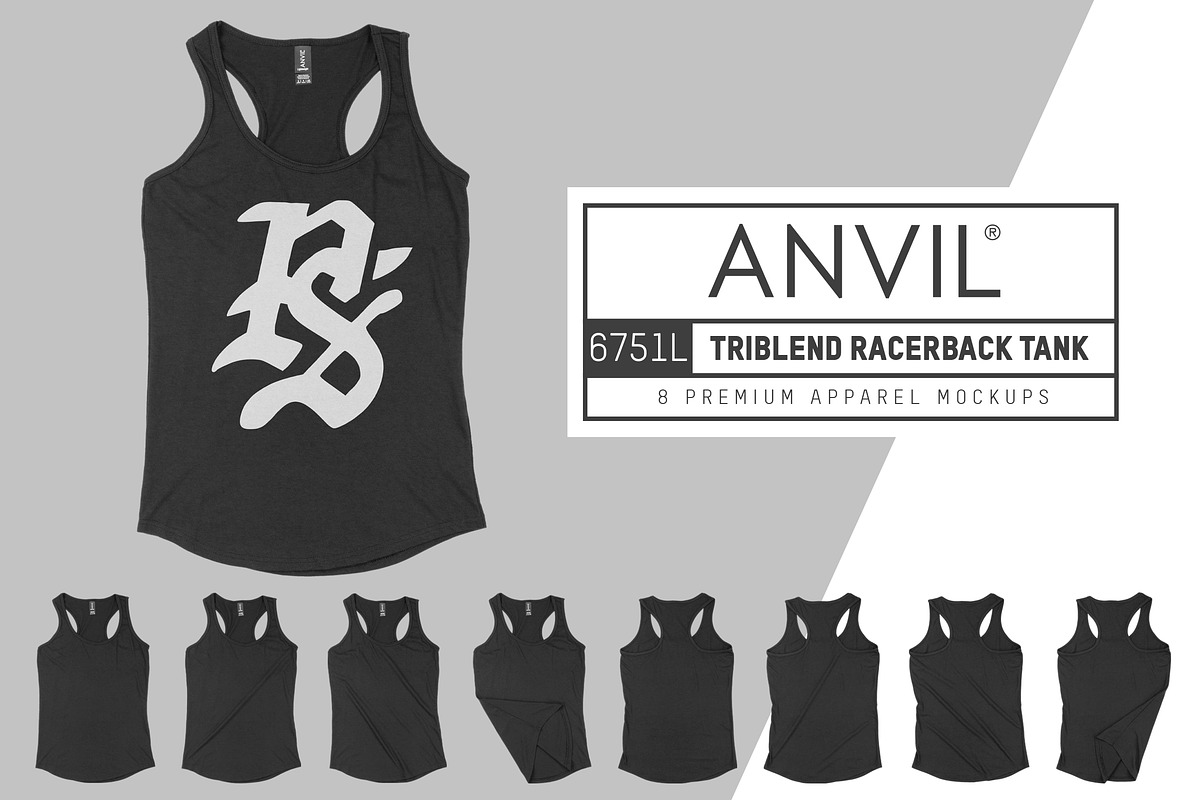 Anvil 6751L Women's Racerback Tank in Product Mockups - product preview 8
