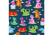 Dragons children seamless pattern