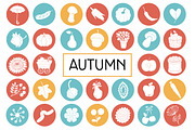 Autumn Flat Icon Pack. Vegetables