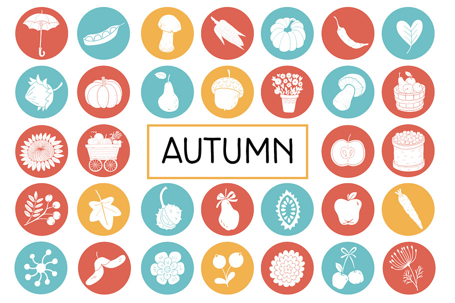 Autumn Flat Icon Pack. Vegetables in Graphics - product preview 8